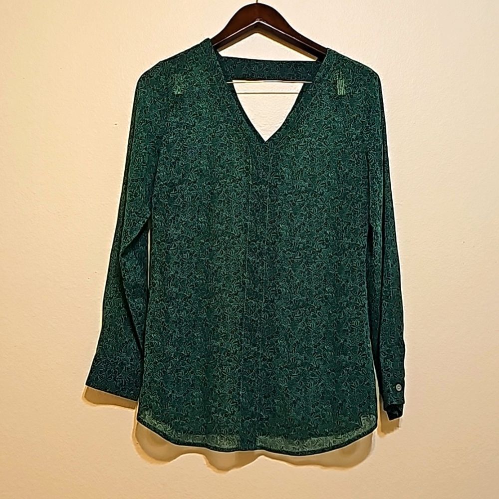 Cabi Bountiful Blouse Sheer Green medium